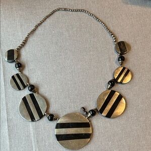 Elegant Black and Silver Necklace,1980’s vintage